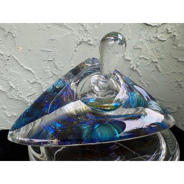 Contemporary Signed Egerman Studio Art Glass Perfume Bottle, Dated 1994 For Sale - Image 3 of 10