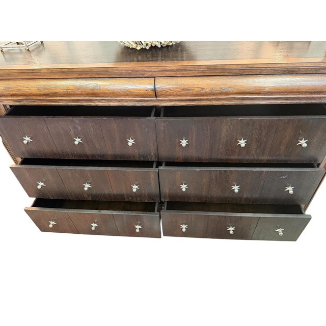 Bernhardt Large Dresser and Matching Round Mirror For Sale - Image 10 of 17