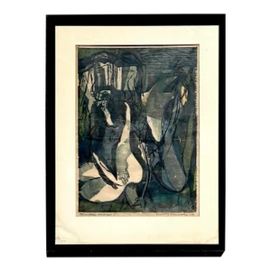 Vintage Boho Original Abstract Watercolor on Paper
