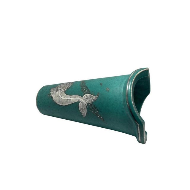 1930s Argenta Vase in Silver with Sea Creature Motif by Wilhelm Kåge for Gustavsberg, Sweden, 1930s For Sale - Image 5 of 8