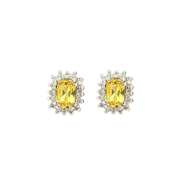 Natural Sapphire Diamond Stud Earrings 14k W Gold 1.71 TCW Certified For Sale In New York - Image 6 of 17