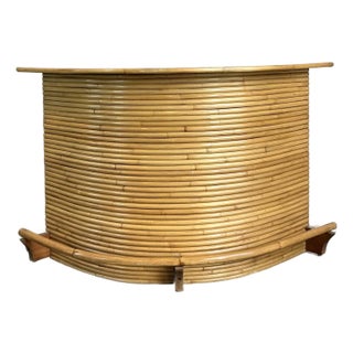Vintage Coastal Bent Rattan Dry Bar For Sale