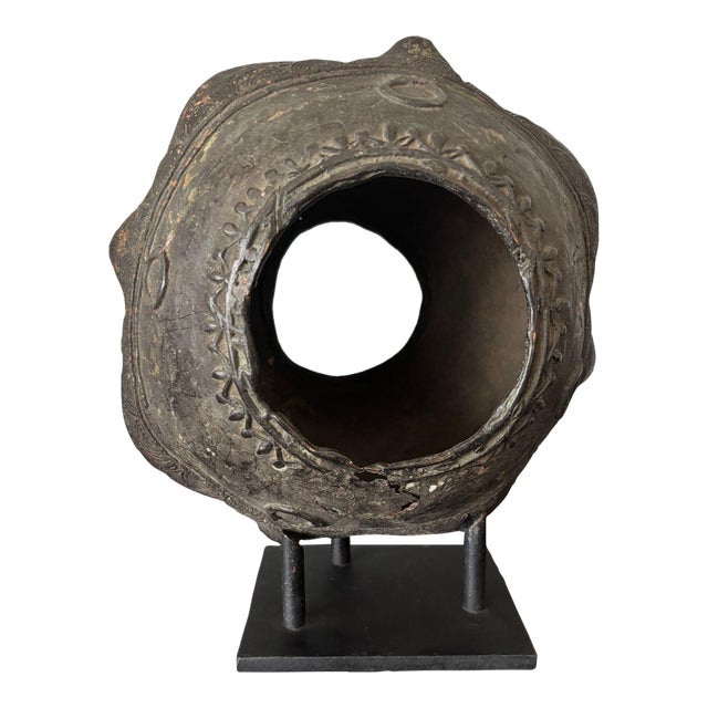 West African Bronze Currency Bracelet, Gan People, Burkina Faso, on Custom Stand For Sale