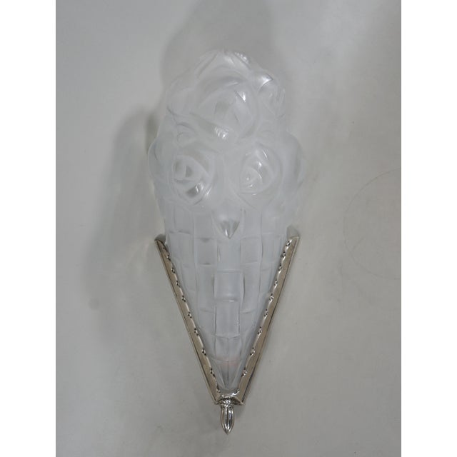 David Gueron Degue French Art Deco Corner Wall Sconces by Francis Hubens & Degue 1930 France - A Pair For Sale - Image 4 of 14
