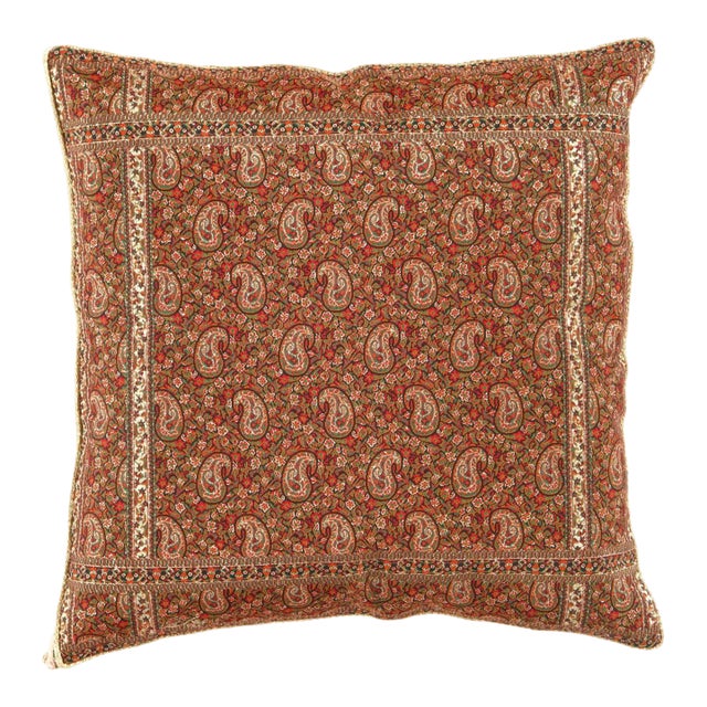 Pasargad DC Silk Termeh Floral Design Pillow For Sale