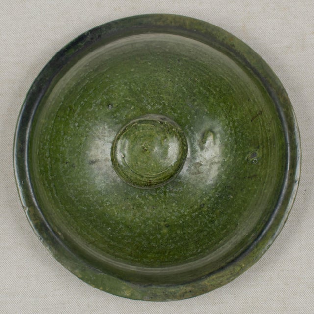 Portuguese Green Glazed Earthenware Lidded Jar For Sale - Image 11 of 13