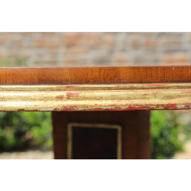 Maitland-Smith Inlaid Wood Table With Gilt Brass Paw Feet For Sale - Image 16 of 18