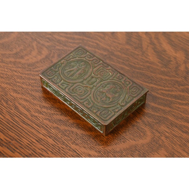 Tiffany Studios New York Zodiac Patinated Bronze Box, Circa 1910 For Sale - Image 12 of 12
