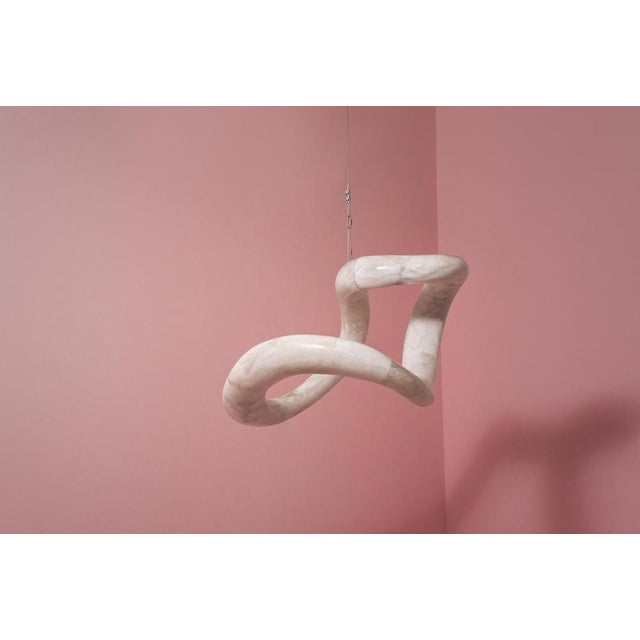 Aqua Fossil Light IV Pendant Lamp in Alabaster by Amarist Studio For Sale - Image 10 of 15