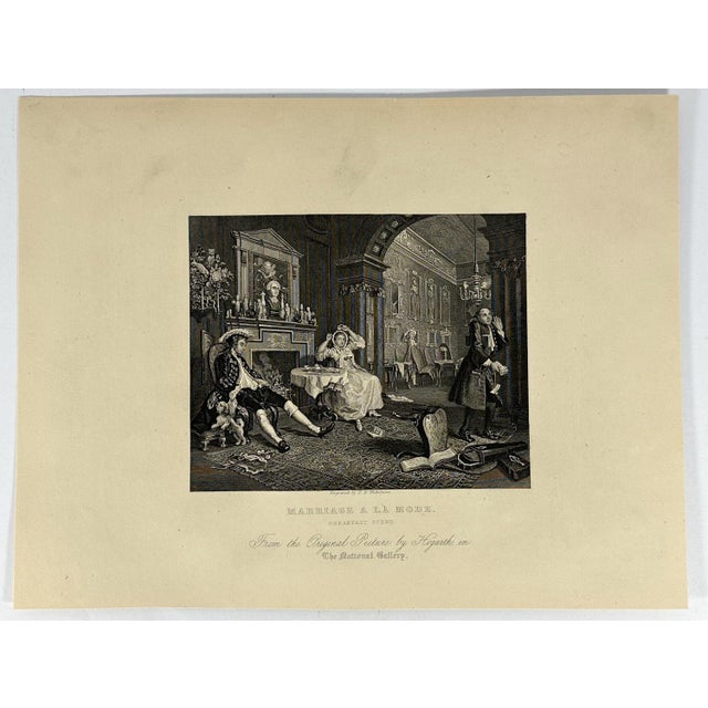 American Antique Hogarth Steel Engravings: Marriage A La Mode, Set of 6 c. 1880 For Sale - Image 3 of 9