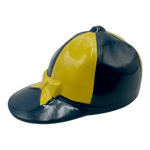 Vintage Equestrian Jockey Cap Bottle Opener Blue & Yellow