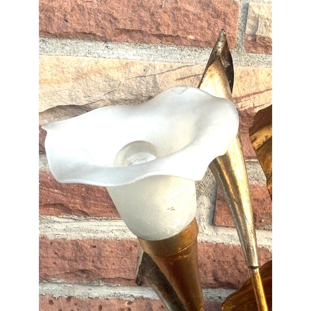 Gold Gold-Plated Metal and Glass Shade Floor Lamp from Hans Kögl, 1960s For Sale - Image 8 of 11