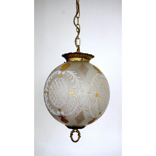 Metal Brass and Glass Hollampe Chandelier from Unbekannt, 1960s For Sale - Image 7 of 14