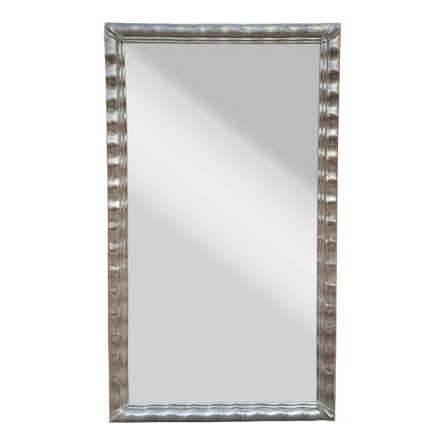Huge Art Deco Style Jerry Solomon Silver Giltwood Mirror For Sale