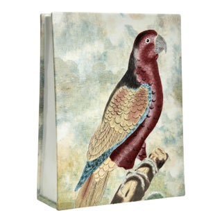 Vintage Porcelain Vase With Birds or Parrots by John Derian For Sale