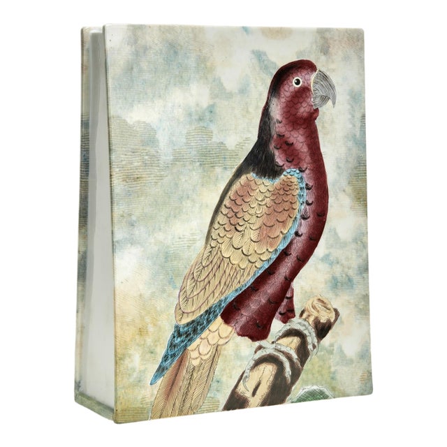 Vintage Porcelain Vase With Birds or Parrots by John Derian For Sale