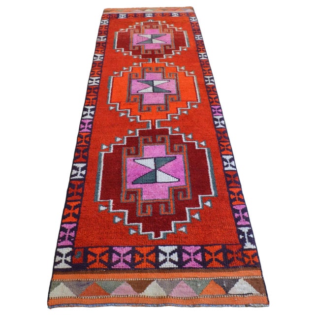 1960s Hand-Knotted Turkish Kurdish Runner For Sale - Image 5 of 11