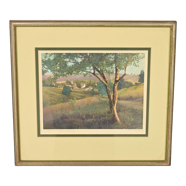 J. Hohenberger Original Artist Signed "In the Valley of Peace" Framed Lithograph For Sale