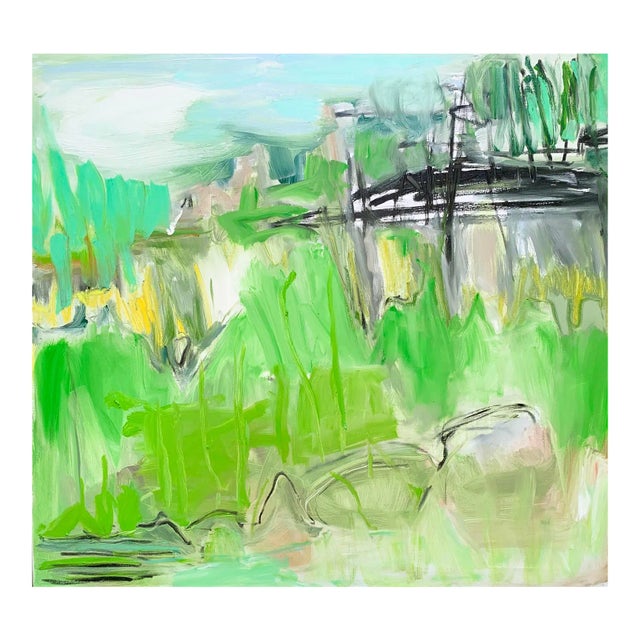 "Highlands" by Trixie Pitts Large Abstract Oil Painting on Linen For Sale