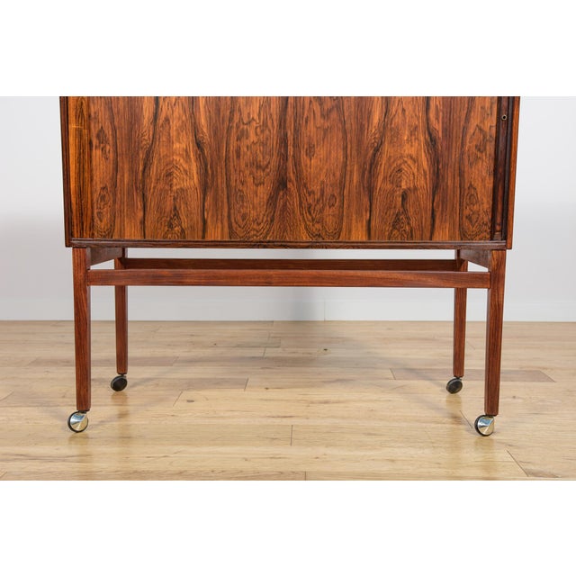 Mid-Century Rosewood Bar with Roller Doors, Denmark, 1960s For Sale - Image 12 of 16