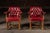 Burgundy Late 20th Century Set of Four Tufted Leather Bankers Chairs in Red For Sale - Image 8 of 17
