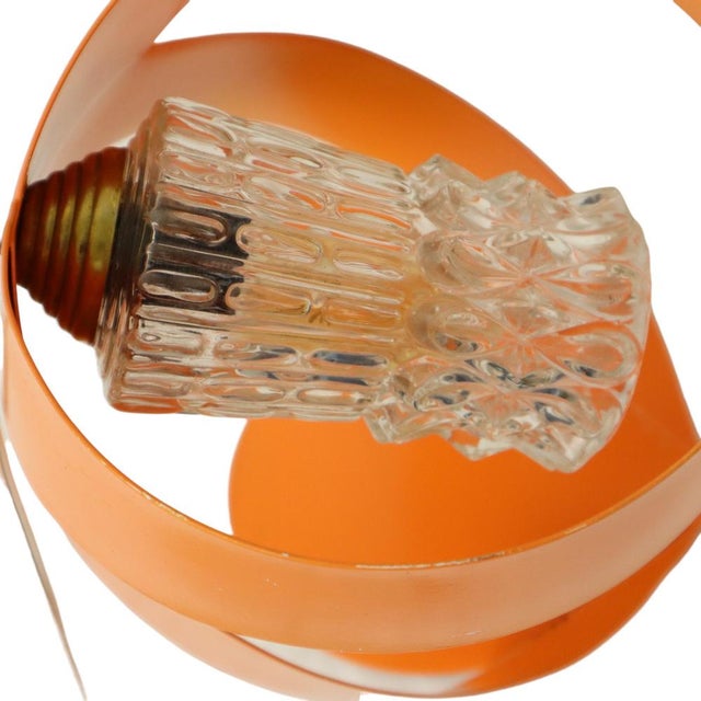 Orange Vintage Orange Table Lamps in Molded Metal, 1960s, Set of 2 For Sale - Image 8 of 11