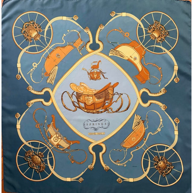 Hermès Springs Silk Scarf 1988 Designed by Philippe Ledoux For Sale - Image 10 of 12