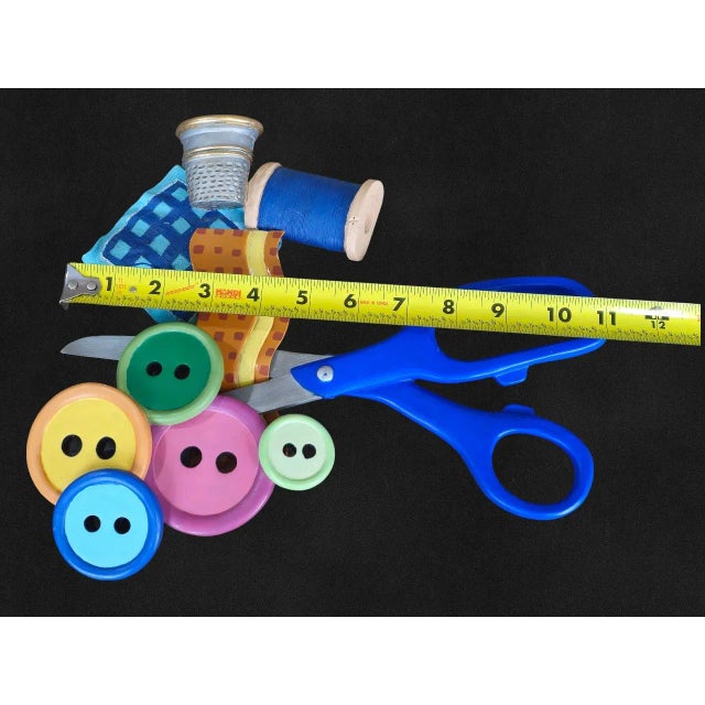 WMG 2006 Sewing Tailor Decor Scissors Buttons Thimble Hanging Figurine Set- 3 Pieces For Sale In Chicago - Image 6 of 8