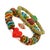 Early 21st Century Bohemian Style Red Heart & Evil Eye Happy Bracelet Set For Sale - Image 5 of 8