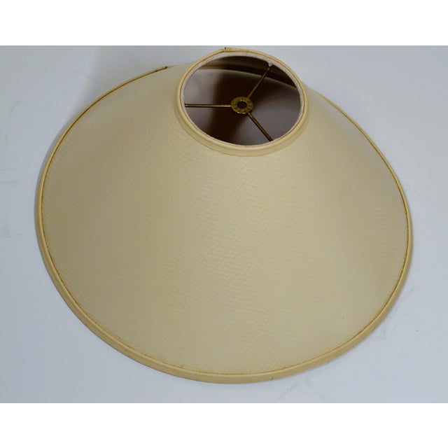 Cream 1970s Stiffel Cream Faux Embossed Snakeskin Brass Floor Lamp For Sale - Image 8 of 16