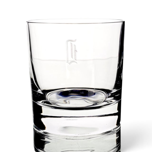 Transparent Late 20th Century Nachtmann German Lead Crystal D Monogram Whiskey Tumblers - Set of 4 For Sale - Image 8 of 12