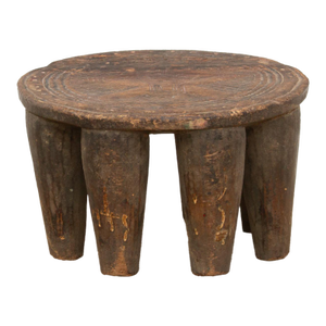 Antique Carved Round Nupe Stool