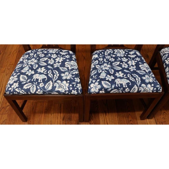 1980s 1980s Set of 8 Henkel Harris 101s Solid Mahogany Chippendale Style Dining Chairs For Sale - Image 5 of 17