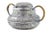 Silver Rounded Silver Sugar Bowl with Reliefs, Monogram Card and Coated Handles For Sale - Image 8 of 8