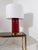 Italian Ruby Red Glazed Ceramic and Brass Twin Table Lamps, 1970s, Set of 2 For Sale - Image 3 of 18