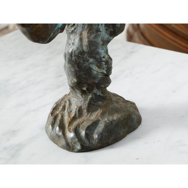 Midcentury Italian Cast Bronze Sculpture of a Ram's Head on Base For Sale In Atlanta - Image 6 of 10