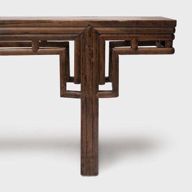 Chinese Monumental Peach Patch Console Table, C. 1750 For Sale In Chicago - Image 6 of 7