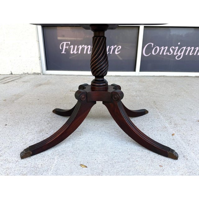 Vintage Brandt Accent Table With Twisted Pedestal Base & Claw Feet For Sale - Image 9 of 12