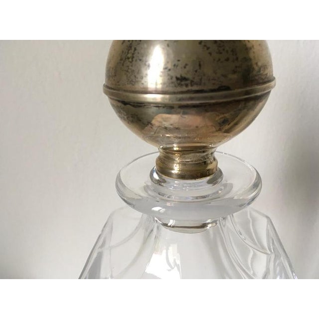 Italian Crystal Bottle with Silver Stopper, 1990s For Sale - Image 14 of 16