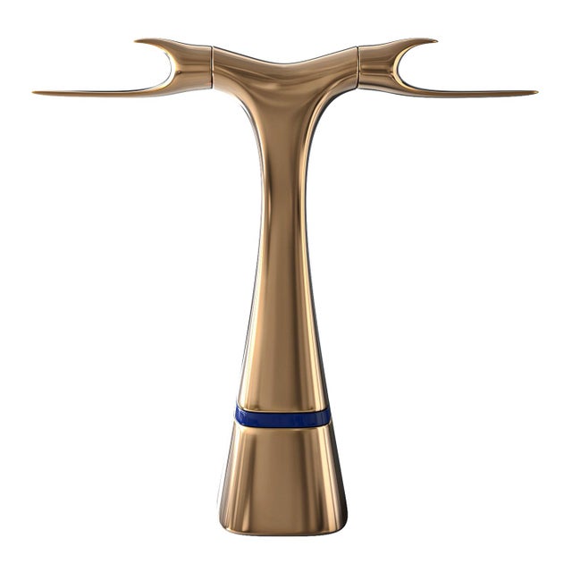 Art Deco "Pagina" Umbrella Stand With Bronze, Stainless Steel Detail, Handcrafted For Sale - Image 3 of 7