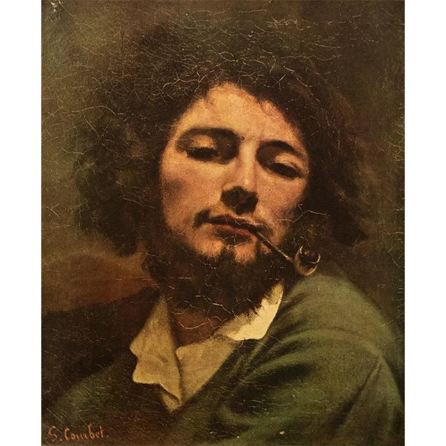 1940s After Gustave Courbet "Self-Portrait With a Pipe" First Edition Full-Color Print For Sale In Dallas - Image 6 of 8