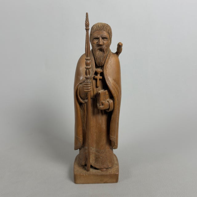 An exceptional and rare sacred figure carved in the round. This exquisite devotional piece represents a perfect blend of...