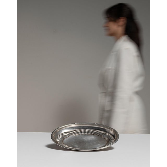 Early 20th Century Early 20th Century France Gray Silver Platter For Sale - Image 5 of 15