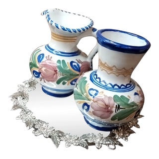 Vintage Pigeon Forge Pottery Tennessee Creamer and Sugar Set- 2 Pieces For Sale