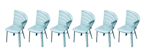 Postmodern Leather Dining Chairs by Mario Morbidelli for Naos, Italy, 1980s, Set of 6