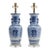 Vintage Regency Palm Beach Blue & White Chinoiserie Lamps, Pair For Sale