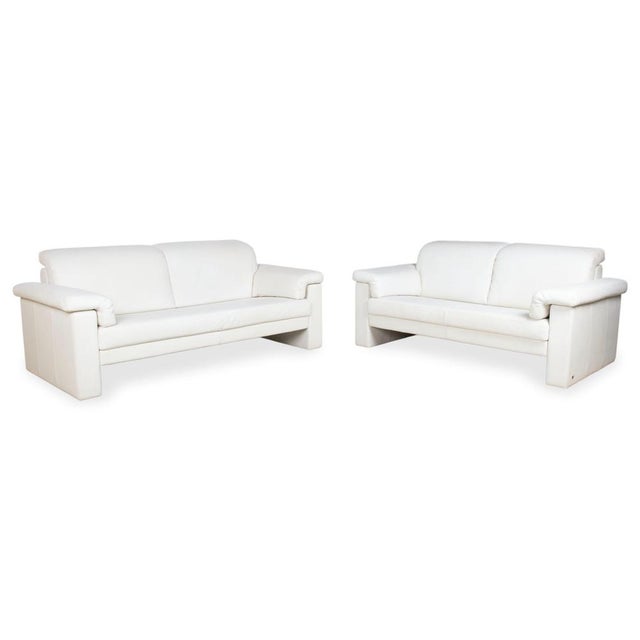 4000 Two-Seater Leather Sofa in Cream White from Rolf Benz, Set of 2 For Sale - Image 15 of 15
