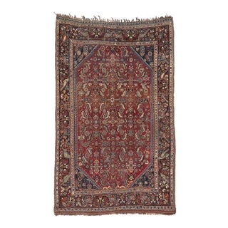 Early 20th Century Antique Persian Shiraz Rug, 04'07 X 07'03 For Sale