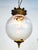 Antique Etched Glass Globe Pendant Light with Brass Gallery For Sale - Image 9 of 10