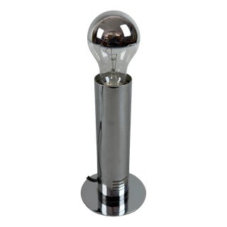 Space Age Chromed Metal Cylinder Table Lamp by Targetti Sankey, 1970 For Sale
